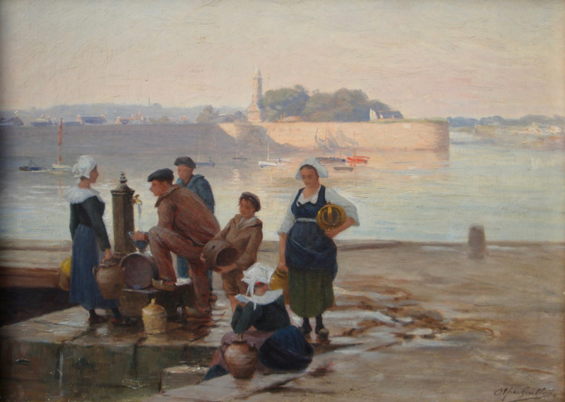 Discussion autour de la fontaine à Concarneau par A. Guillou