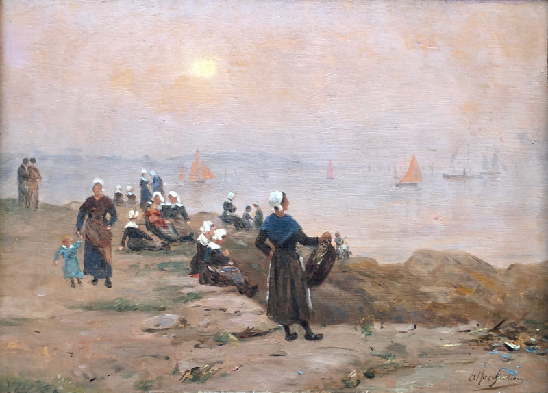 Fin de journée sur la corniche de Concarneau par Alfred Guillou