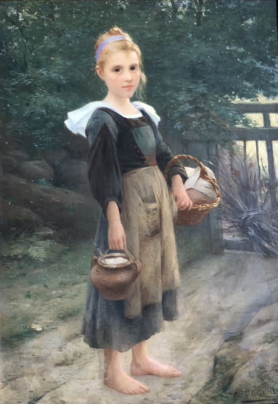 Jeune bretonne rentrant du marché par Alfred Guillou