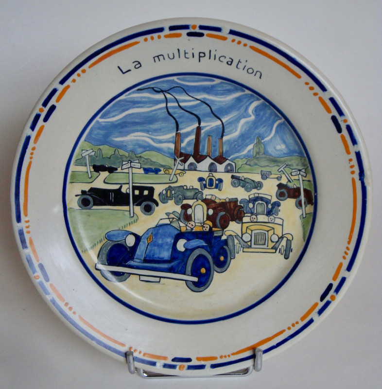 Assiette automobile "la multiplication" par E. Guyard