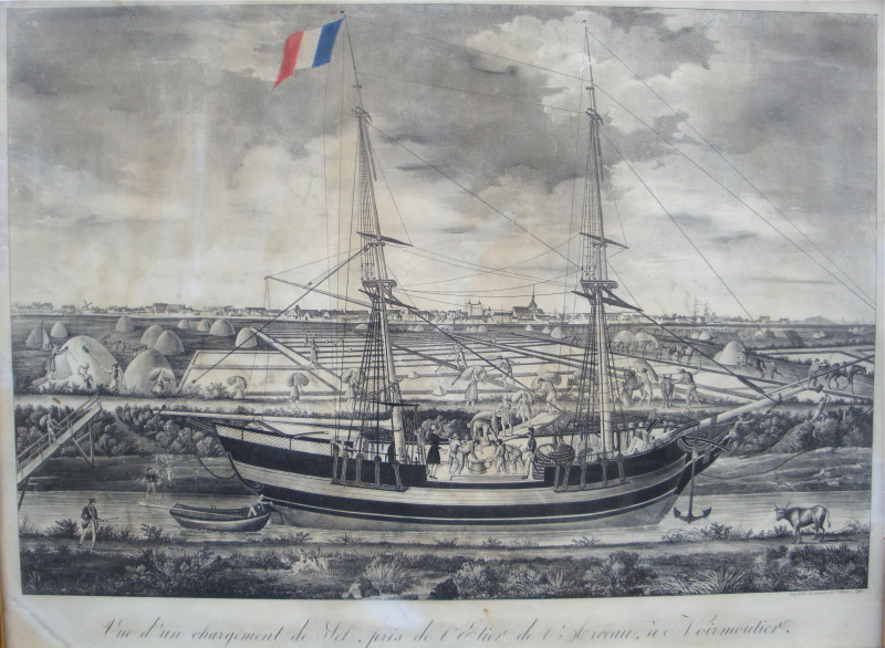 Vue d'un chargement de sel près de l'étier de L'Arceau à Noirmoutier