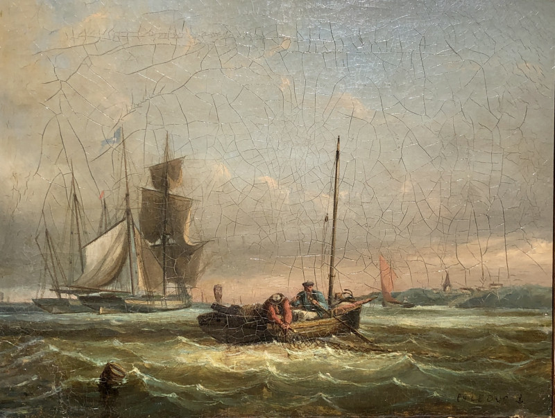 Pêcheurs sur l’estuaire de la Loire par Charles Leduc