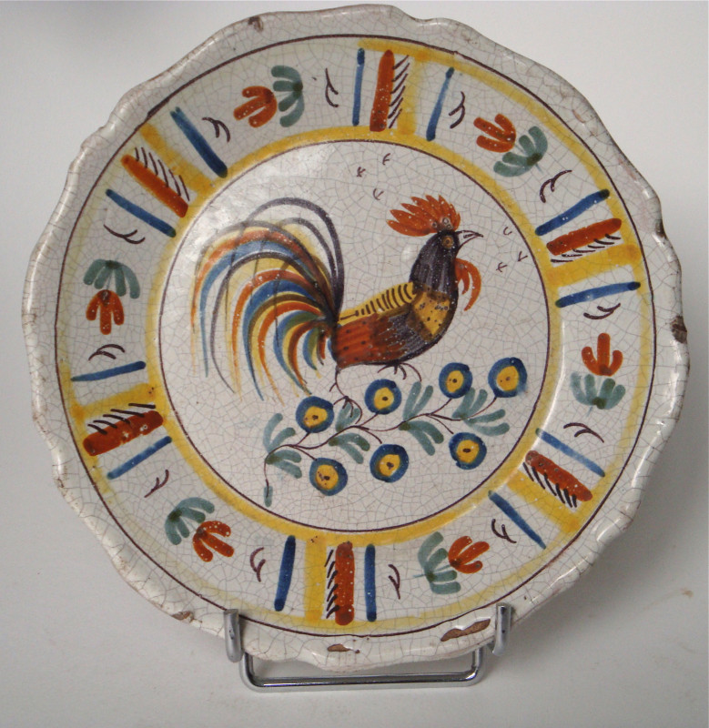Coq en faïence de Quimper XIXème