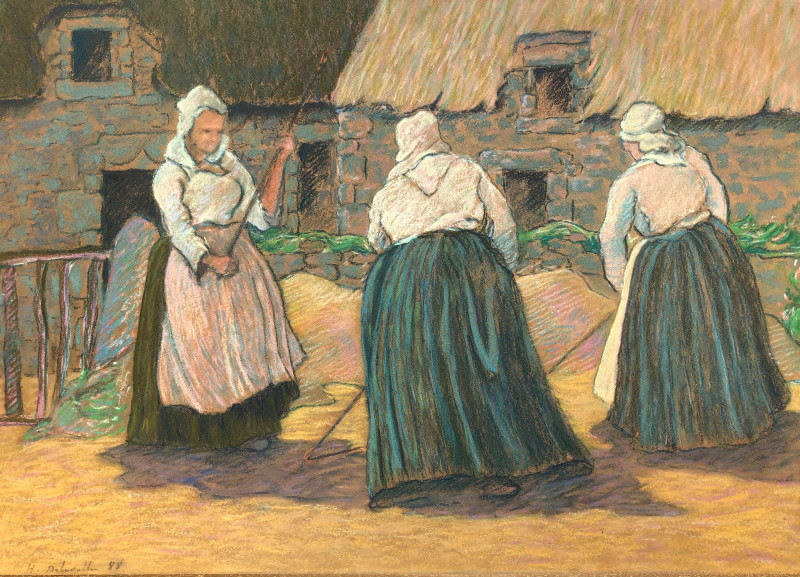 Les batteuses de blé par Henri Delavallée