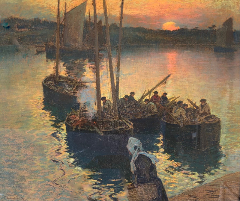 Coucher de soleil au port par Fernand Le Gout-Gérard