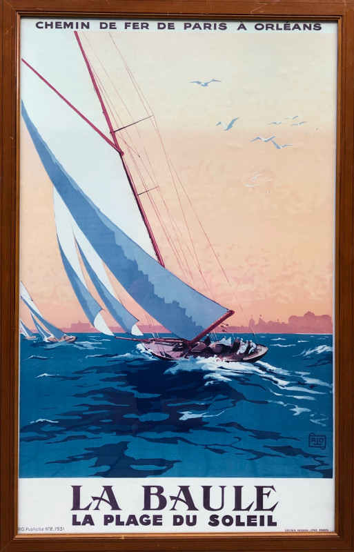 Affiche originale sur La baule plage soleil daté de 1931