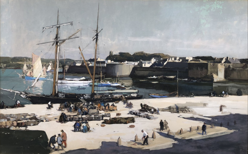 Animation sur le port de Concarneau par Henri Barnoin