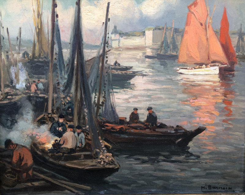 Bivouac dans le port de Concarneau par Henri Barnoin