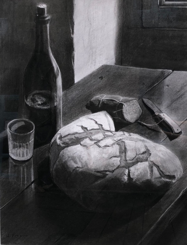 Nature morte à la miche de pain par Jean Fréour