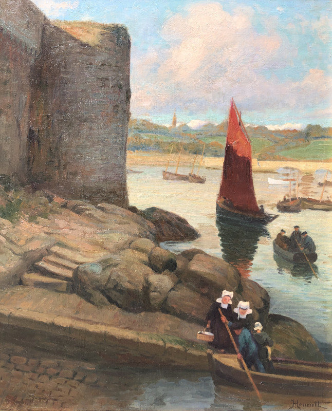 Embarquement des bretonnes pour le passage Lanriec par Jules Henriett