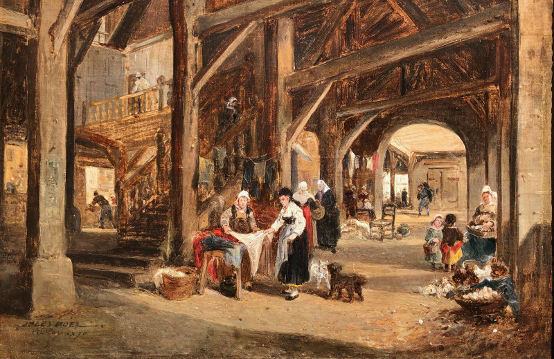 Les anciennes Halles d'Auray par Jules Noël