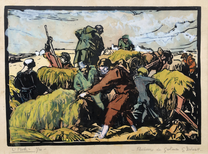 Pêcheurs de goémon à St Edwett par Lionel Floch