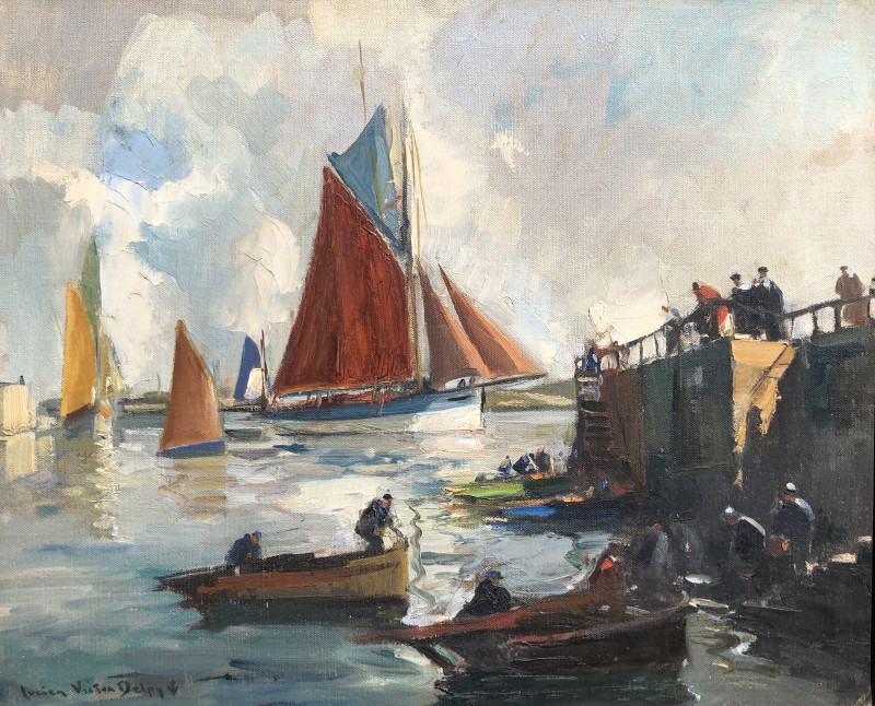 Animation sur les quais de Concarneau par Lucien-Victor Delpy