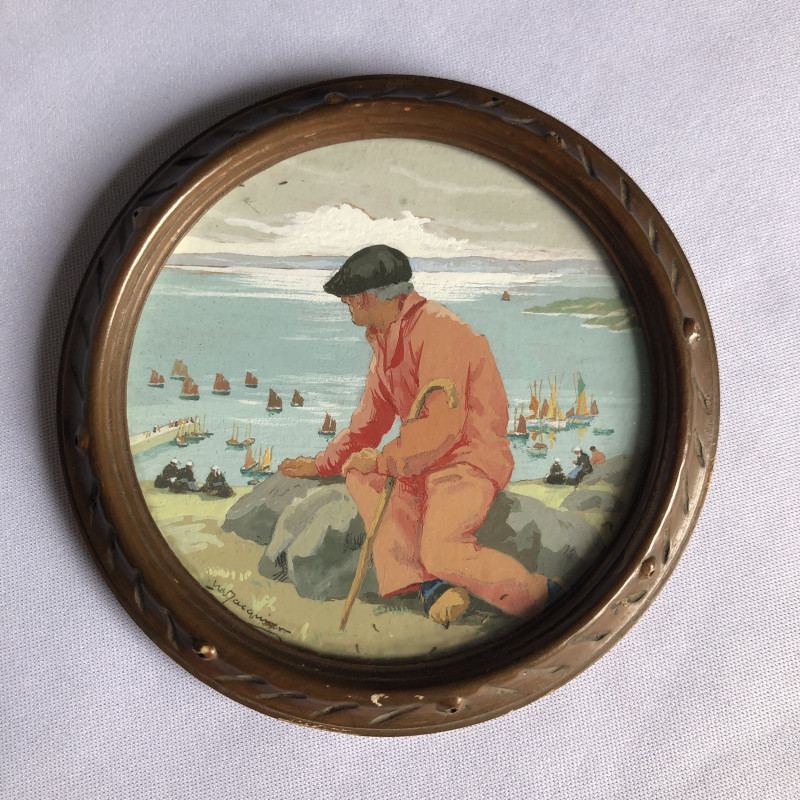 Le vieux pêcheur à Tréboul par Marcel Jacquier