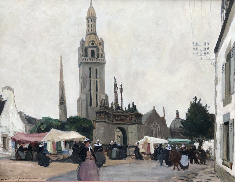 Marché à Pleyben par Maurice Ménardeau