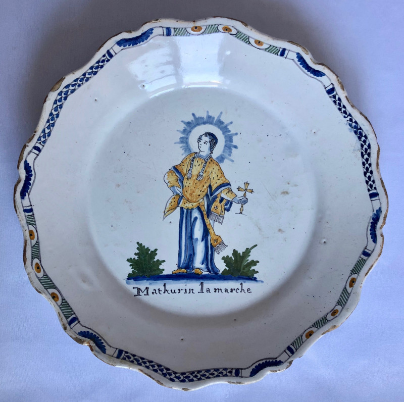 Assiette au rare patronyme de Mathurin Lamarche XVIIIe