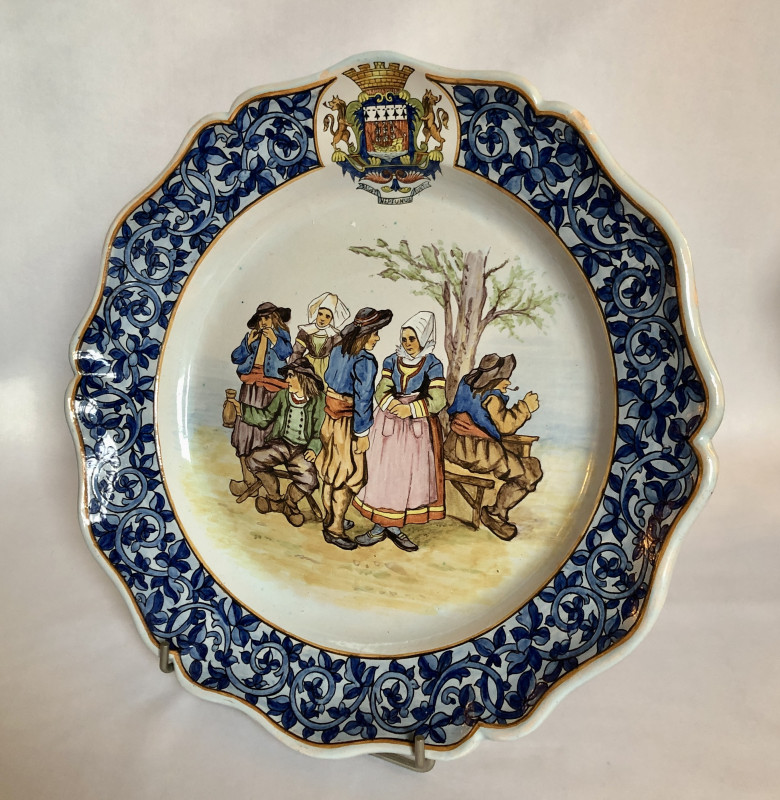 Plat Porquier Beau à décor de noce