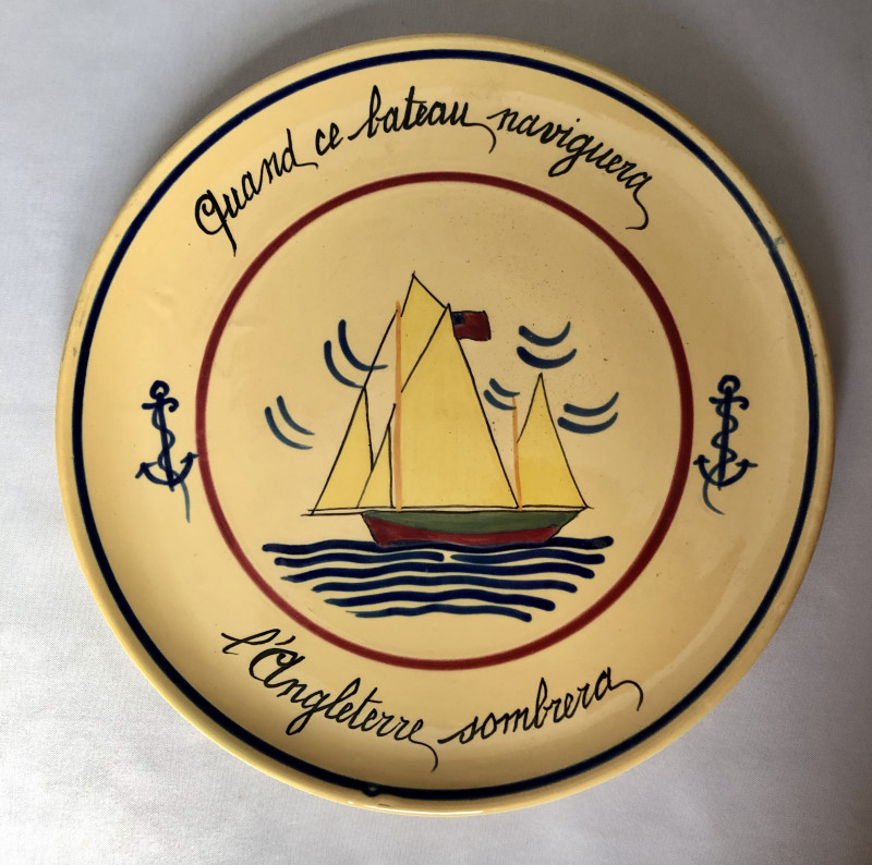 Assiette de la seconde guerre mondiale au bateau par POL