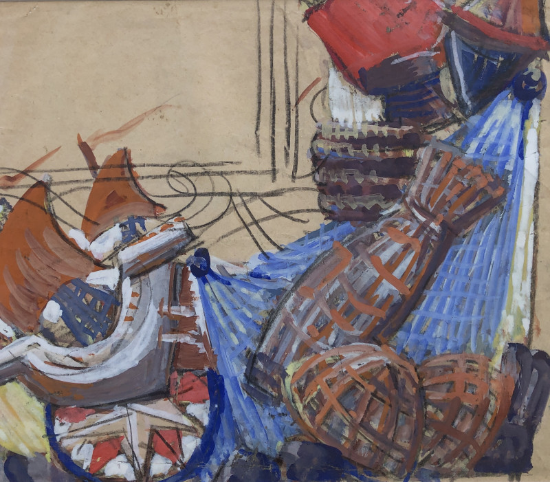Étude préparatoire pour projet de fresque par Mathurin Méheut 