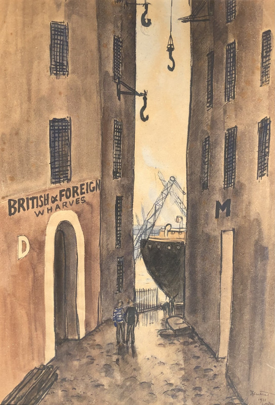 Rue étroite sur le port de Londres par Robert-Louis Antral 