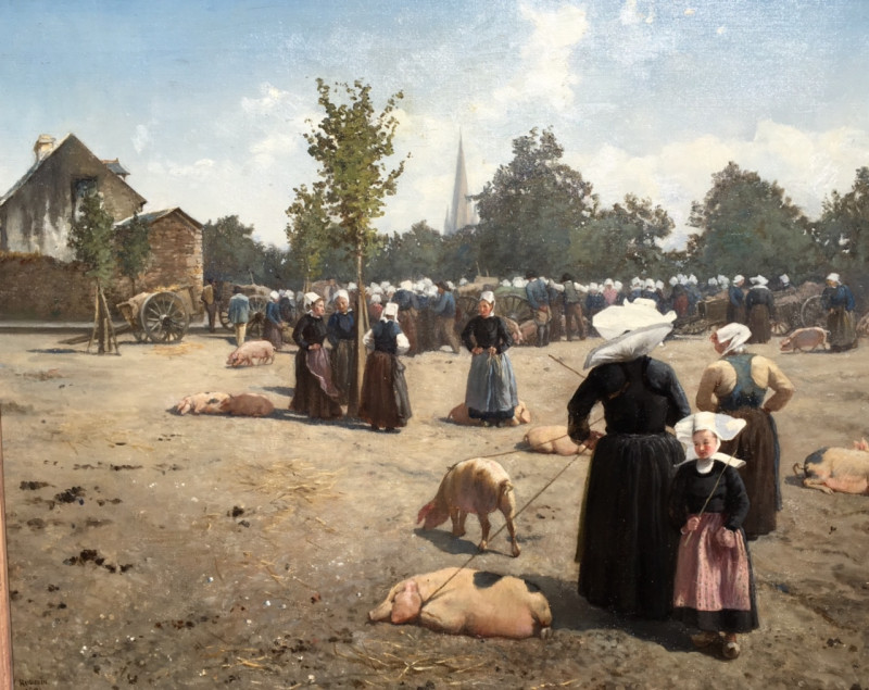 Scène de marché par Roussin