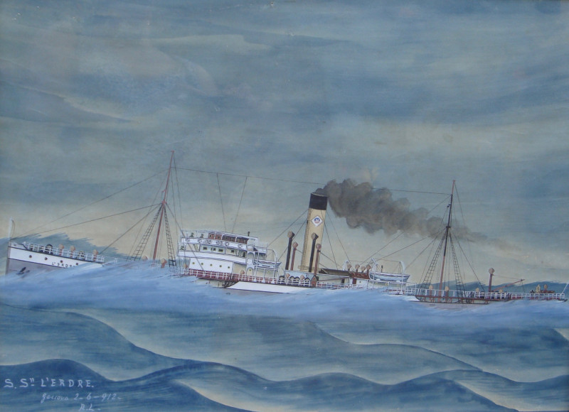 Portrait du bateau à vapeur l'Erdre daté 1912