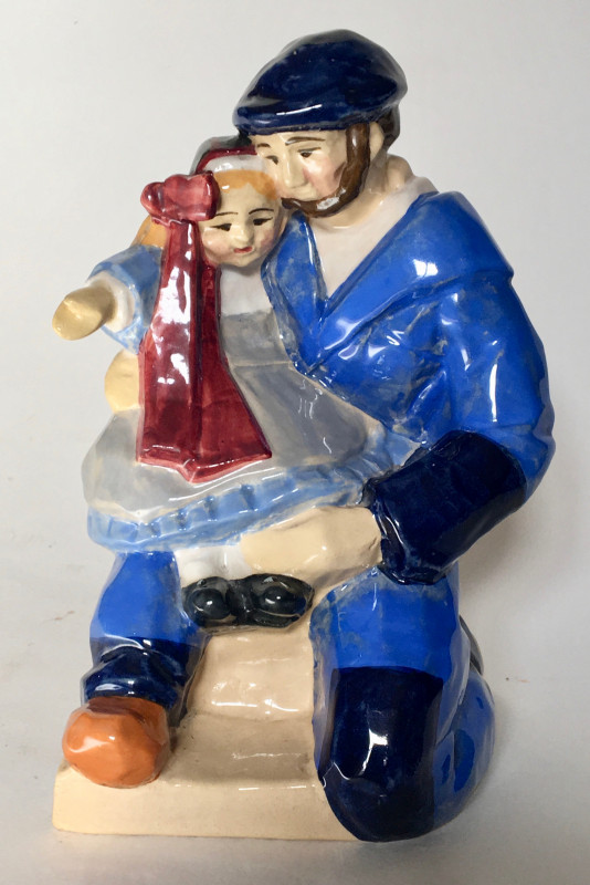 Pêcheur et son enfant dans les bras par Yvonne Jean-Haffen