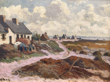 Le chemin rose sur la grève en Pays bigouden