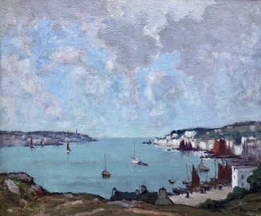 Le port d’Audierne vue des hauteurs par Alfred Marzin