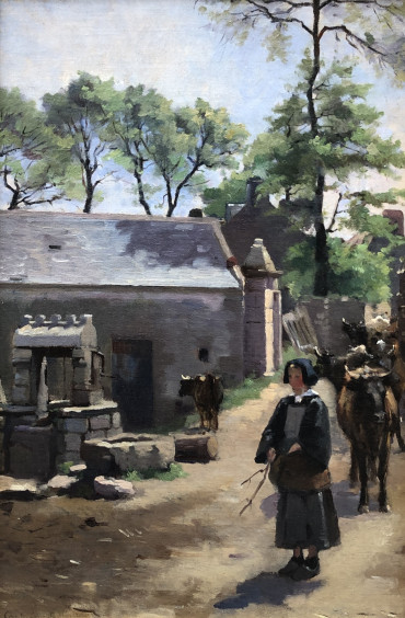 Retour des vaches à la ferme 