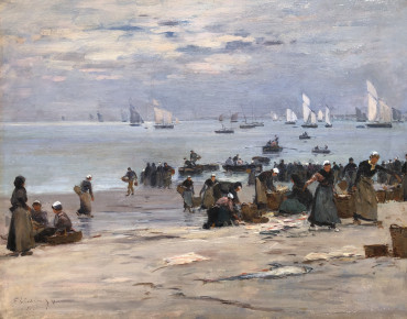 Débarquement des huîtres sur la plage de Cancale