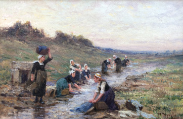 Femme au lavoir près de Concarneau