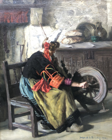 Bretonne à son rouet par Georges Boisselier