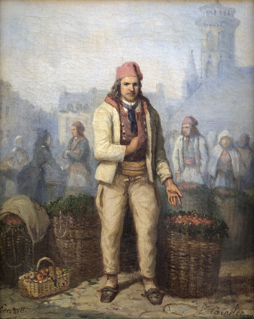 Homme de Plougastel au marché aux fraises