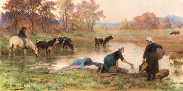 Lavandières et paysans