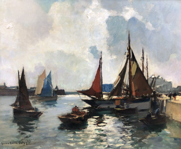 Bateaux à quai à Concarneau par Lucien-Victor Delpy
