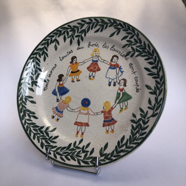 Assiette Du Cercle Du Soldat 1917 à Décor D’une Ronde D’enfants