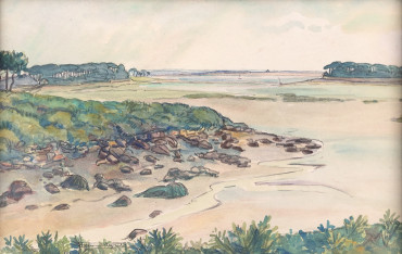 Marée basse sur l’île aux rats à Loctudy