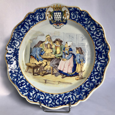 Plat à décor du paiement du Loyer à Rosporden