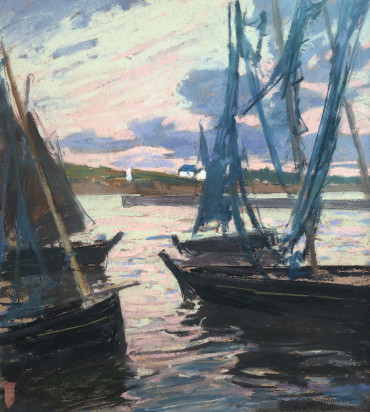 Sardiniers au coucher du soleil par Charles Fromuth