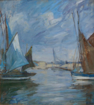 Nuages et voiles bleus par Fromuth