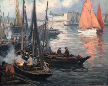 Bivouac dans le port de Concarneau par Henri Barnoin