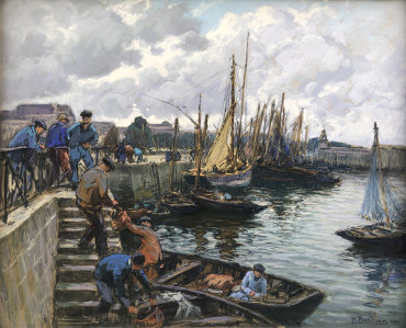 Débarquement du poisson à Concarneau par Henri Barnoin