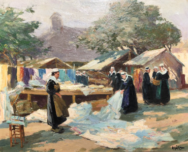 Marché aux étoffes par Henri Vollet