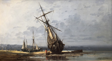 Bateaux à l'échouage par Jules Noël