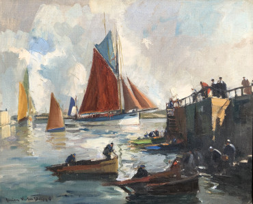 Animation sur les quais de Concarneau par Lucien-Victor Delpy