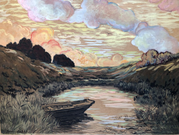 Ria au couchant du soleil par Maurice Chabas