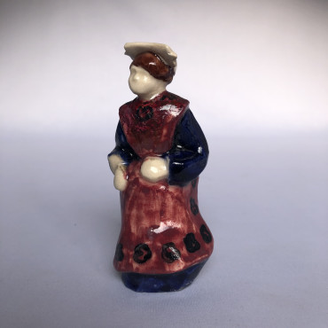 Statuette Céramique Femme Bretonne Folklorique - Saint-Gildas, Origine Pontivy, Fabrication Française